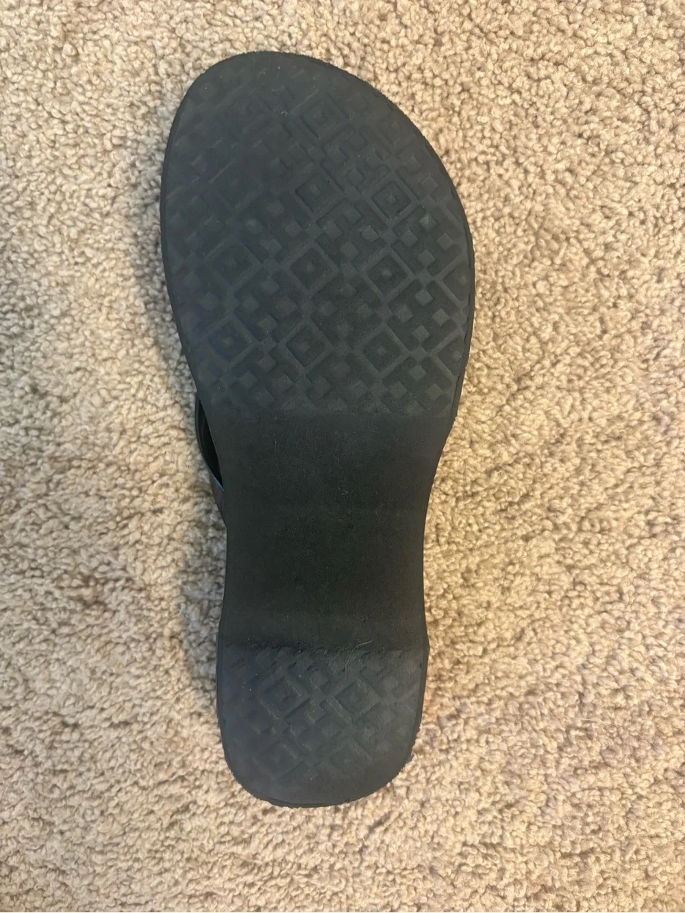 Tory Burch Black Flip Flops with Red, Blue & Green Floral Pattern - Picture 5 of 5